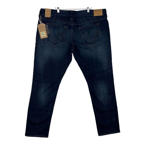 New True Religion Geno Men Denim Blue Jeans Relaxed Slim Deep Shadow US 42 - Picture 4 of 11